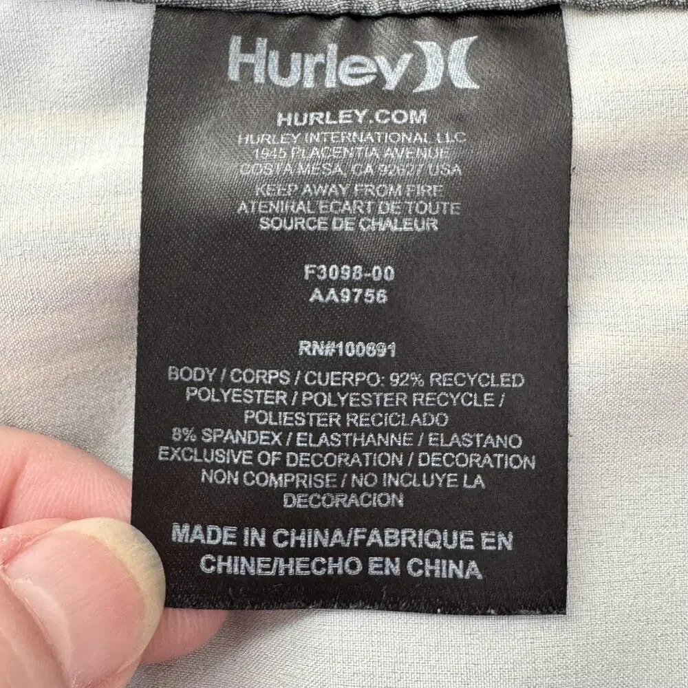 Hurley Phantom Board Shorts Mens 36 Green Yellow Stripe Swim Trunks Surf Pocket